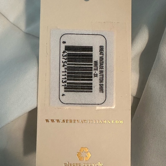 S by Serena Williams White Button Down Button Up Shirt New with Tags - 2XL - Picture 16 of 16